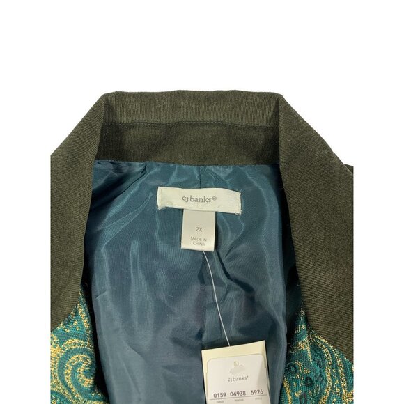 CJ Banks Women's Emerald Essence Plaid Blazer - Picture 4 of 9